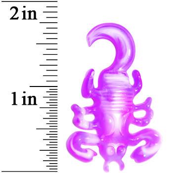 2 Gauge Pink White Acrylic Scorpion Hanger Plug