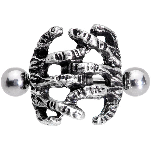 16 Gauge 7/16'' Scary Halloween Skeleton Hands Cartilage Cuff