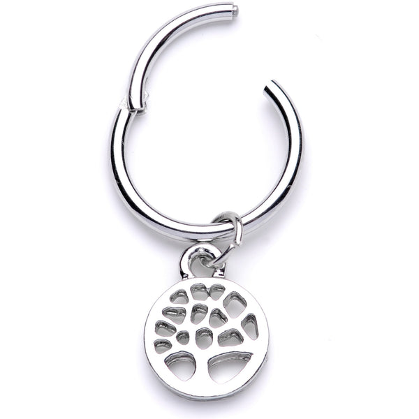 16 Gauge 3/8'' Tree of Life Dangle Hinged Segment Ring